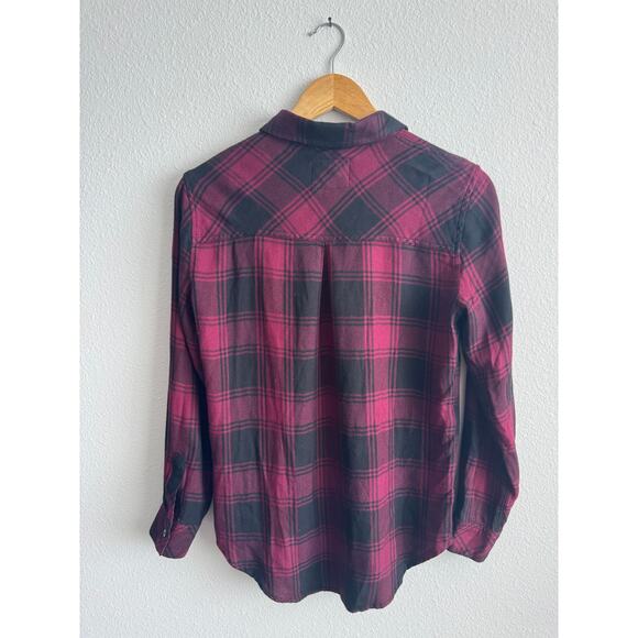 Rails black and cranberry plaid button up - Picture 4 of 4